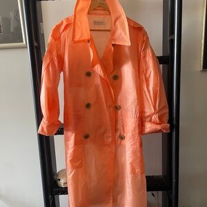Dries Van Noten sheer tangerine trench size small.